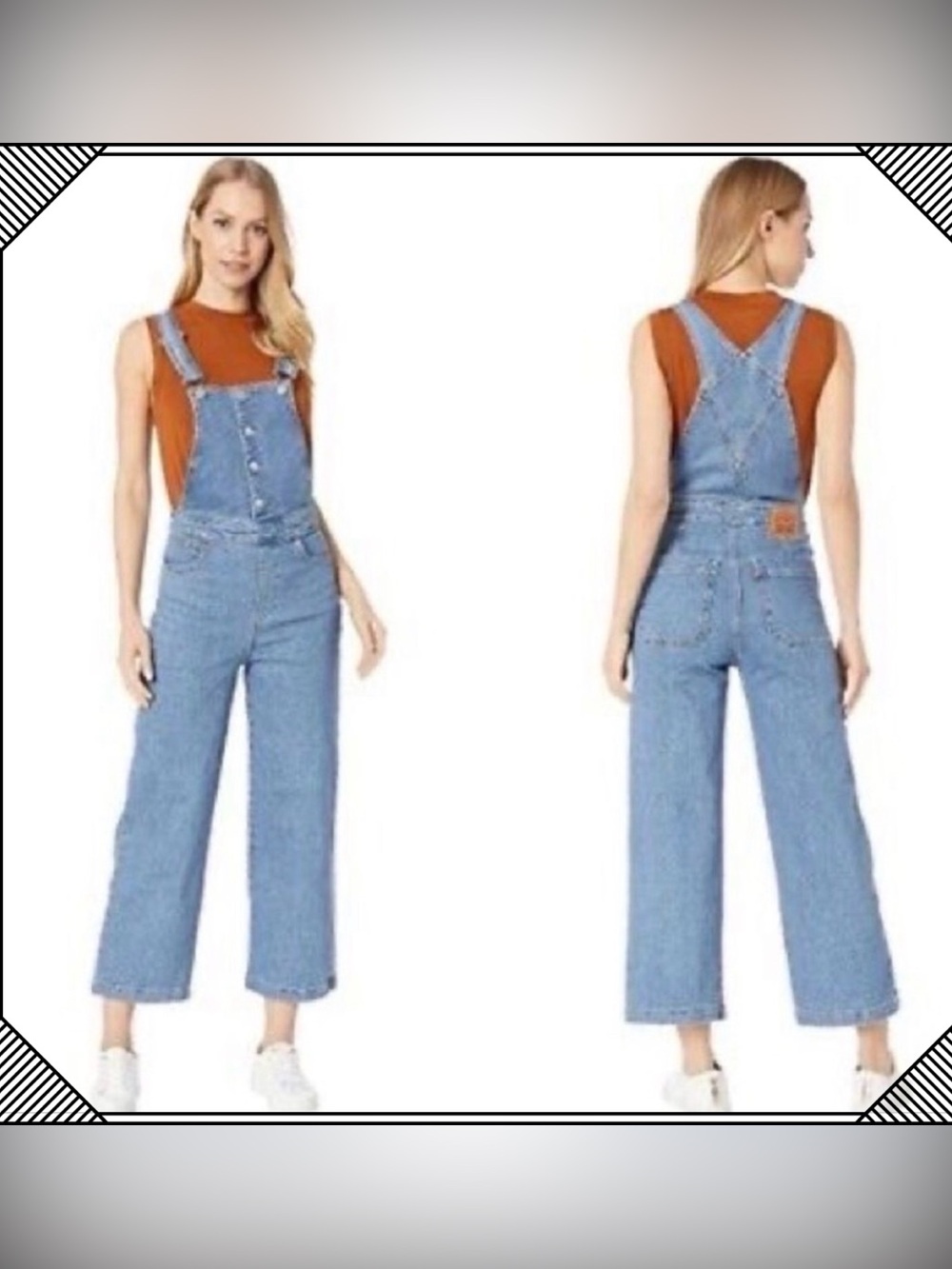 LEVIS WOMENS OVERALLS MILE HIGH WIDE LEG JEAN DENIM SIZE 29 COVERALLS BUTTON